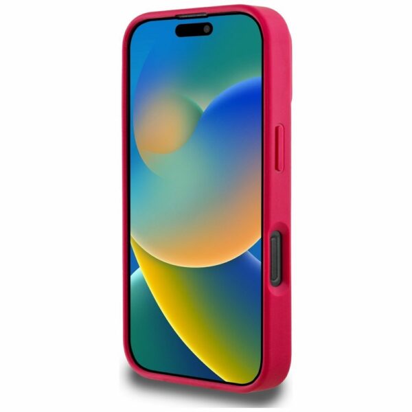 GUESS case for IPHONE 16 Pro compatible with MagSafe GUHMP16LPGNMPLMF (PU Grained Flowers Classic Logo) fuschia