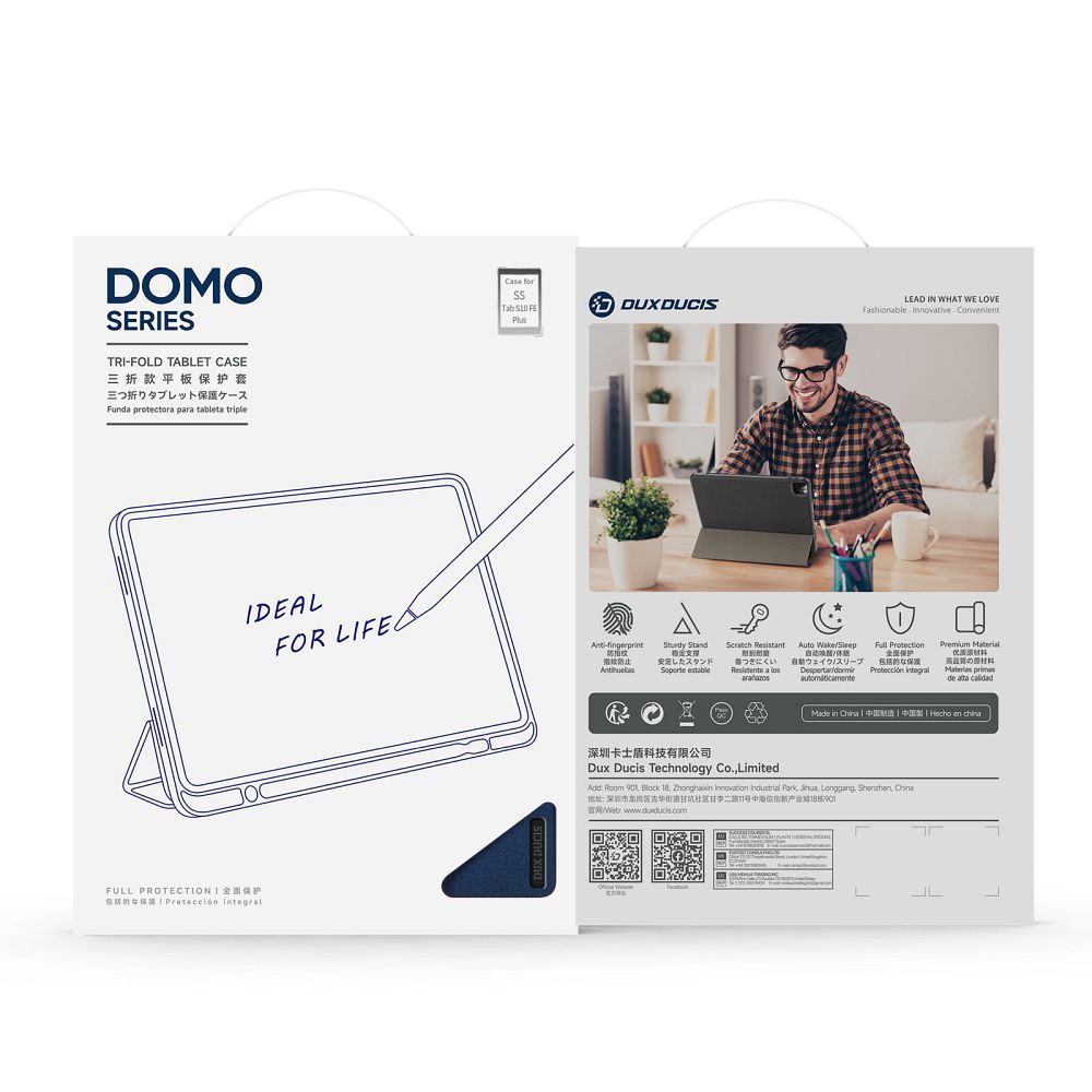 DUX DUCIS case DOMO foldable with pencil storage for SAMSUNG Tab S10 FE Plus black