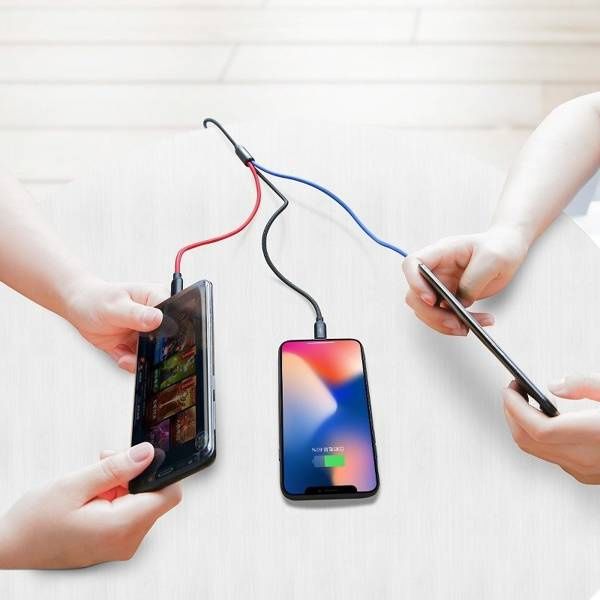 Καλώδιο Φόρτισης Baseus 3 σε 1 (Micro USB, Lightning, Type-C) 3.5A 1.2m Μαύρο