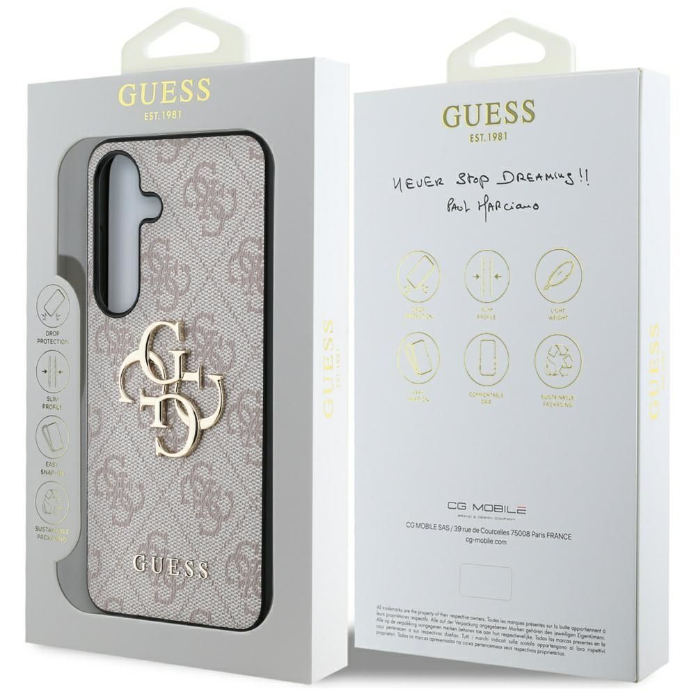 Θήκη Κινητού GUESS για Samsung S25 Plus Ροζ με Λογότυπο (4G PU) GUHCS25M4GMGPI