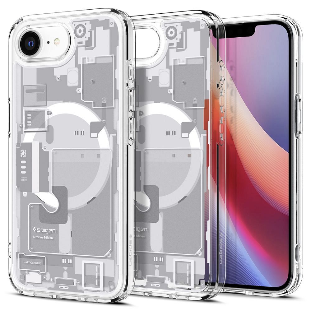 SPIGEN case ULTRA HYBRID MAG compatible with MagSafe for IPHONE 16E 2025 zero one white