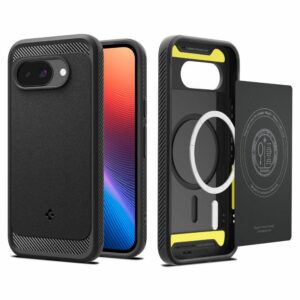 SPIGEN case RUGGED ARMOR MAG compatible with MagSafe for GOOGLE PIXEL 9A matte black