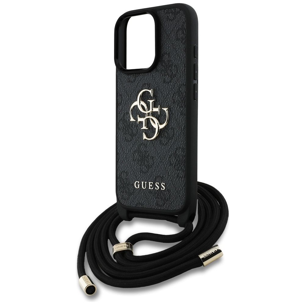 GUESS case for IPHONE 16 Pro Max GUHCP16XP4GMGCRK (CBDY PU 4G Big Logo W/Cord Strap) black