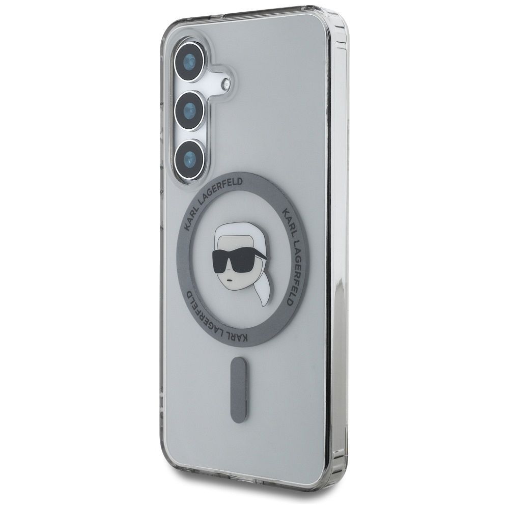 KARL LAGERFELD case for SAMSUNG S25 KLHMS25SHLSKIK (Magnetic IML Metal K. Heads) black