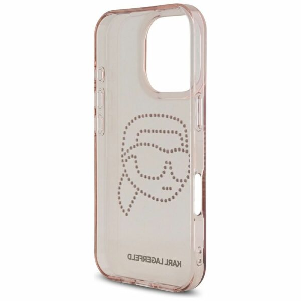 KARL LAGERFELD case for IPHONE 16 Pro Max KLHCP16XHKHDCELP (IML Rhinestones S K Head) pink