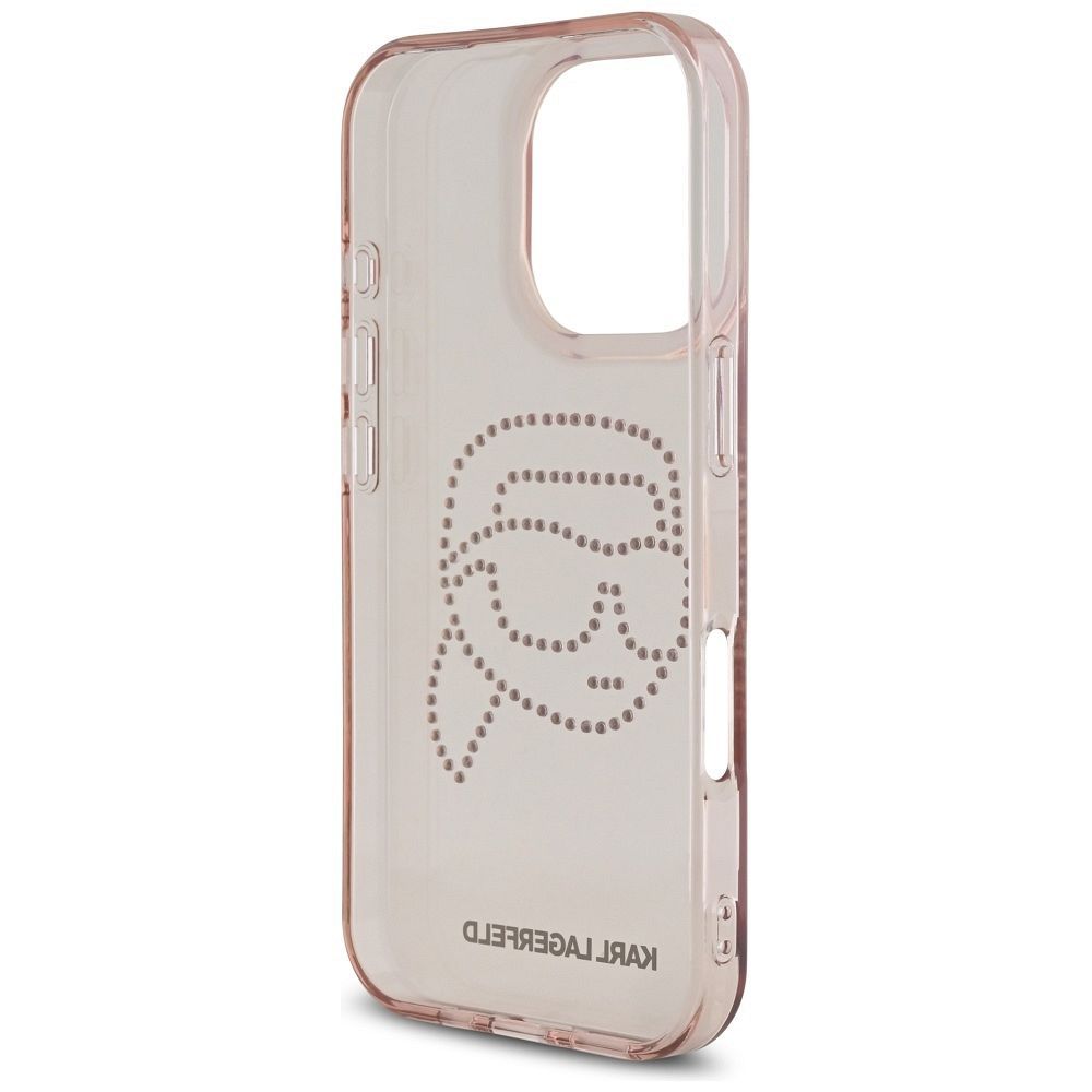 KARL LAGERFELD case for IPHONE 16 Pro Max KLHCP16XHKHDCELP (IML Rhinestones S K Head) pink
