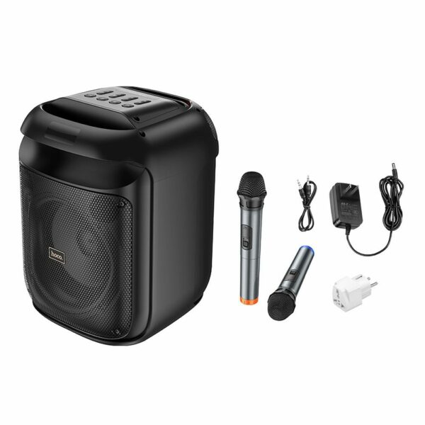 HOCO speaker bluetooth + 2 x wireless microphones HA13 black