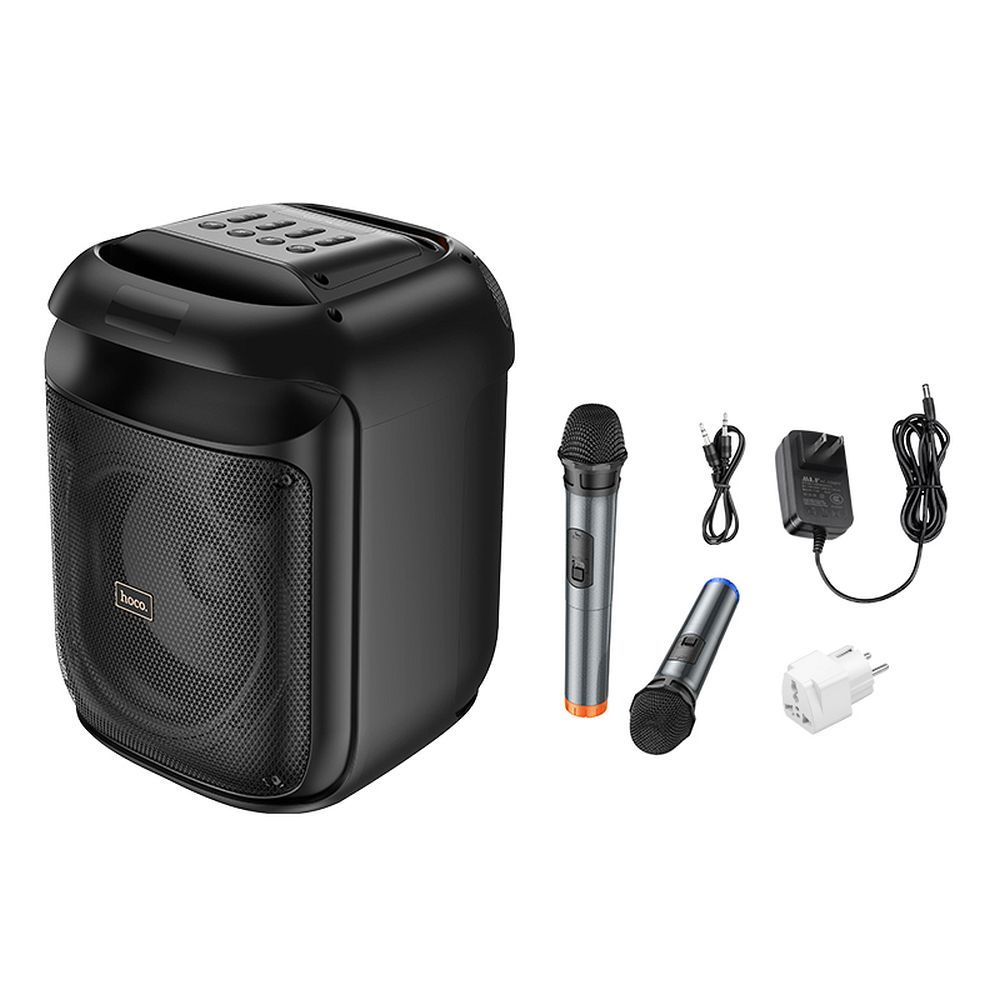 HOCO speaker bluetooth + 2 x wireless microphones HA13 black
