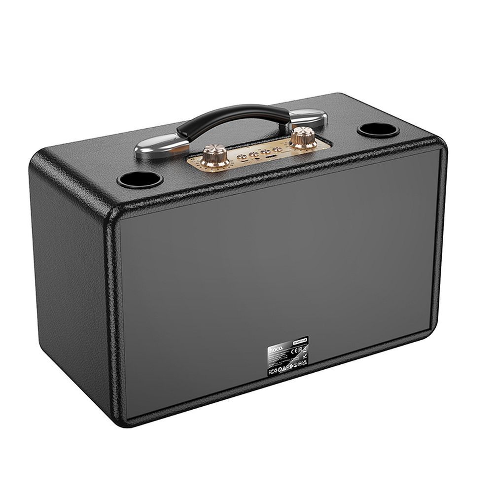 HOCO karaoke set wireless speaker + 2 x wireless microphones LED 40W HA8 black