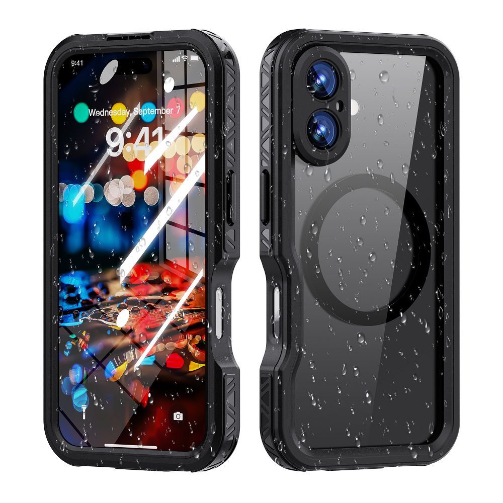 Waterproof case SHELLBOX GT compatible with MagSafe for IPHONE 16 black