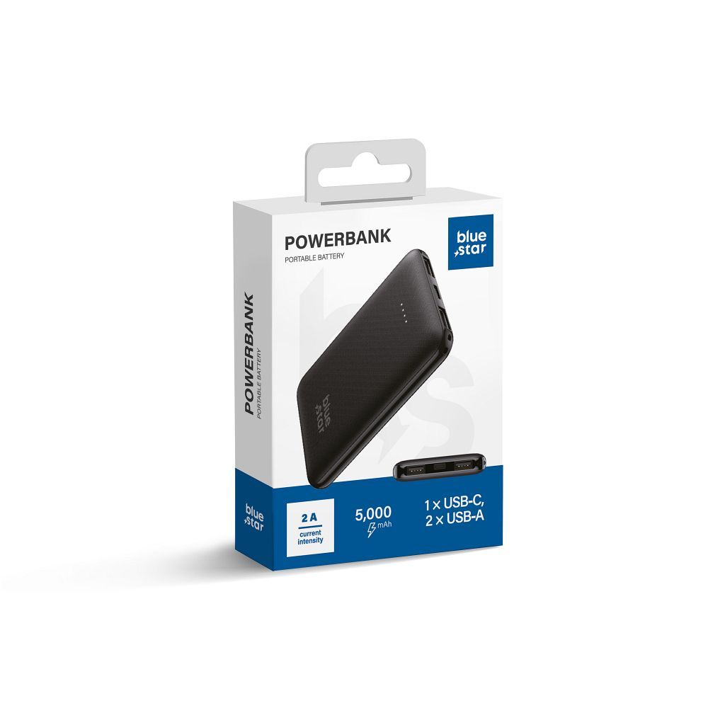 BLUE STAR powerbank 5000 mAh 2A W0539 black