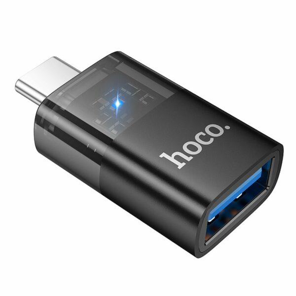 HOCO OTG Adapter Type-C σε USB Μαύρο Διάφανο UA36B