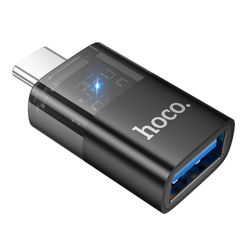 HOCO OTG Adapter Type-C σε USB Μαύρο Διάφανο UA36B