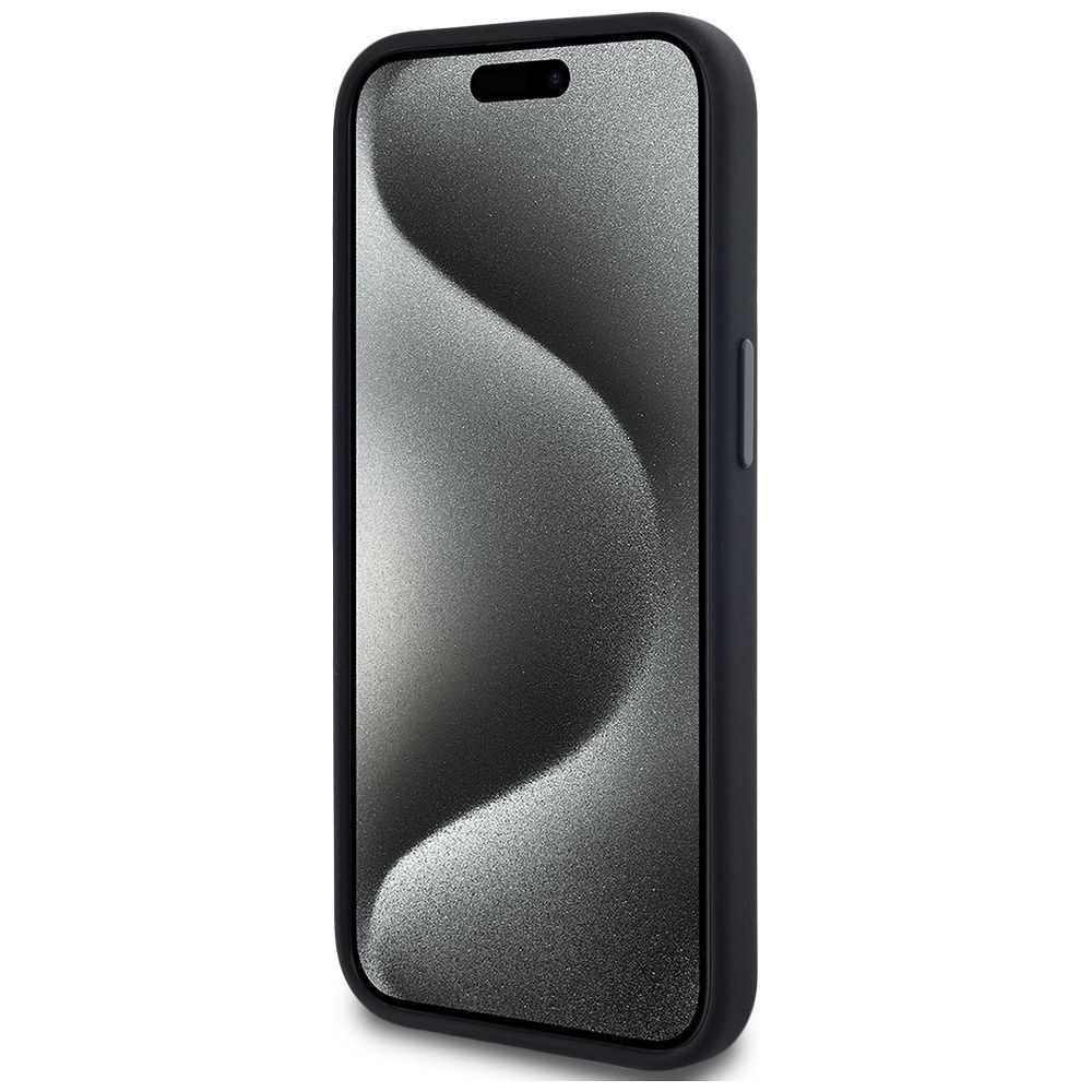 KARL LAGERFELD case for IPHONE 15 compatible with MagSafe KLHMP15SSCMKMPCK (Silicone Initial Metal Logo) black