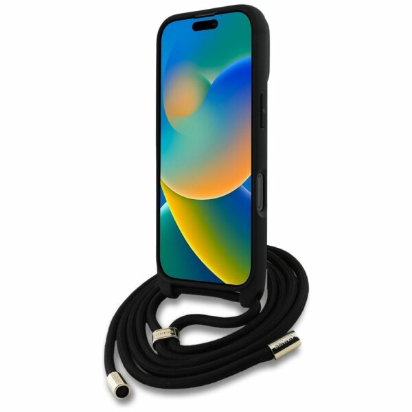 GUESS case for IPHONE 16 Pro Max GUHCP16XP4GMGCRK (CBDY PU 4G Big Logo W/Cord Strap) black