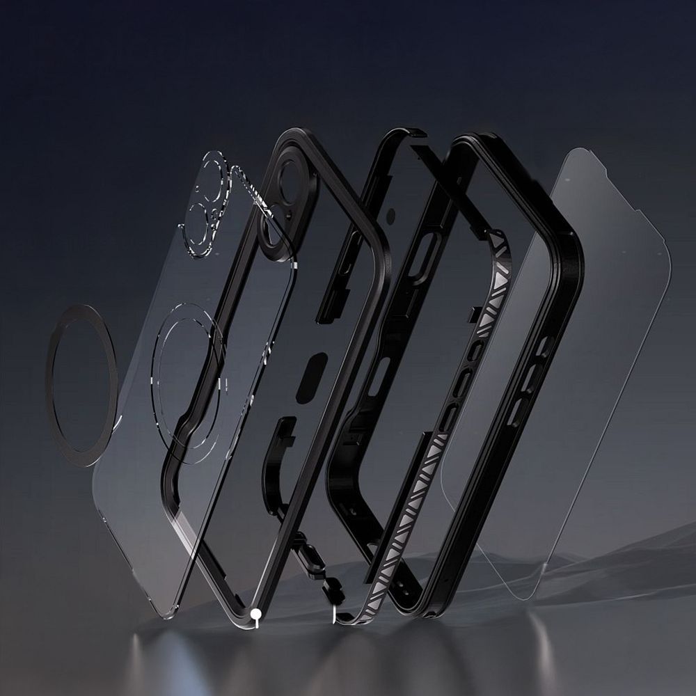 Waterproof case SHELLBOX GT compatible with MagSafe for IPHONE 16 Plus black