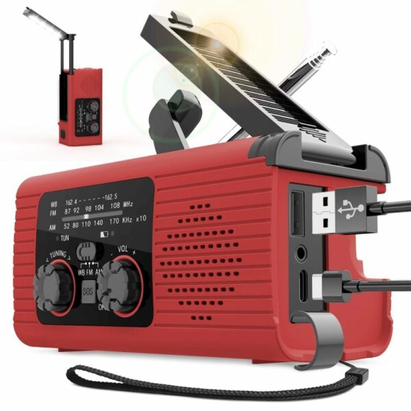 PRISTAR radio FM with flashlight 4000 mAh YX318 red