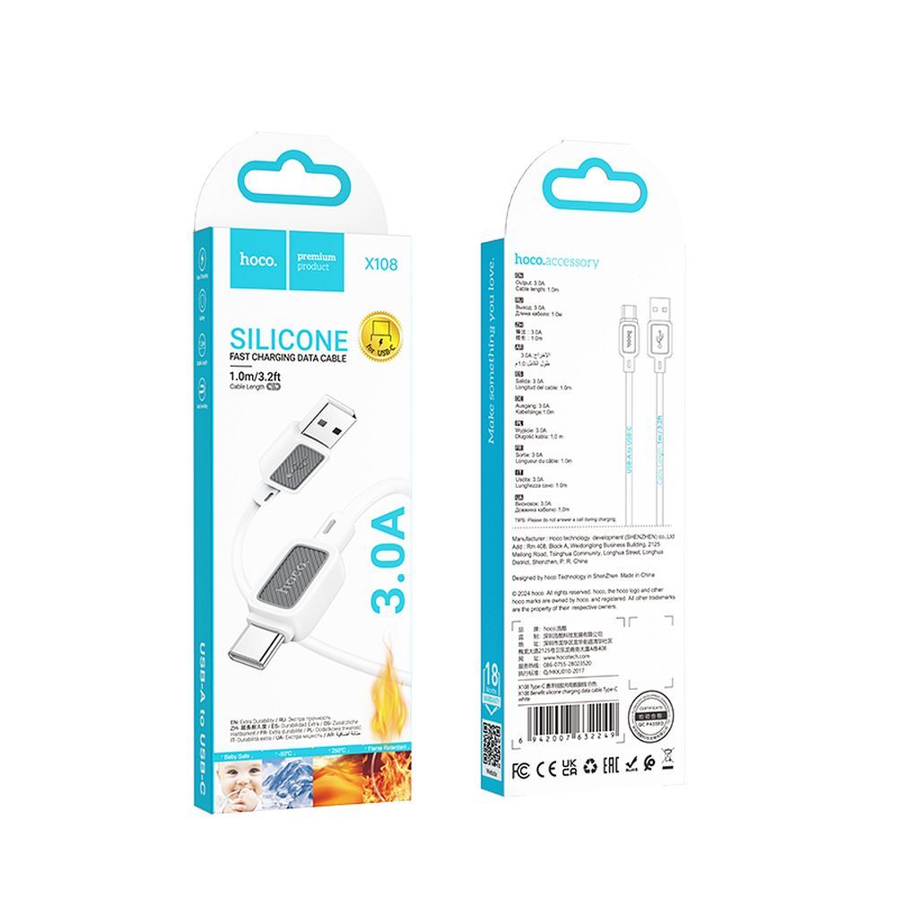 HOCO cable USB A to Typ C 3A X108 1 m white