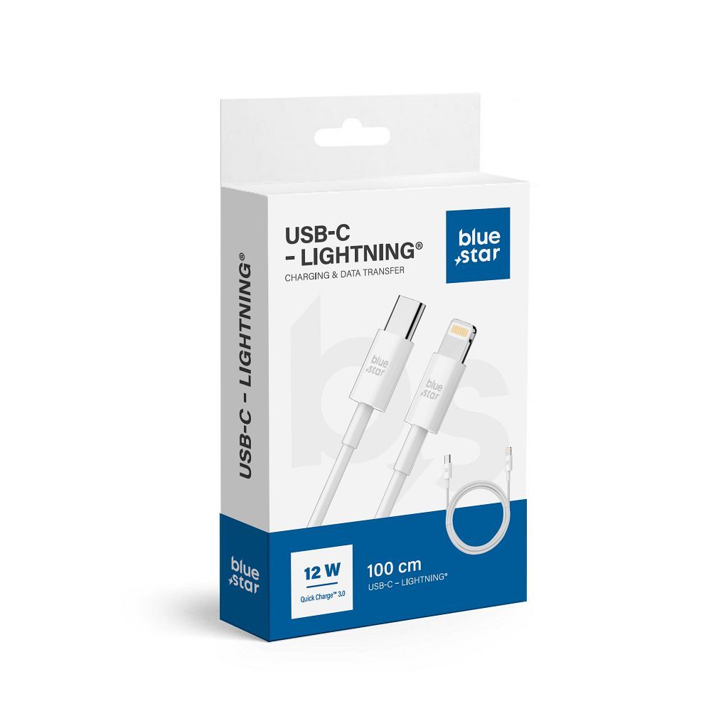 BLUE STAR cable Type C to Lightning 2A 12W QC3.0 PA-X12 1 m white