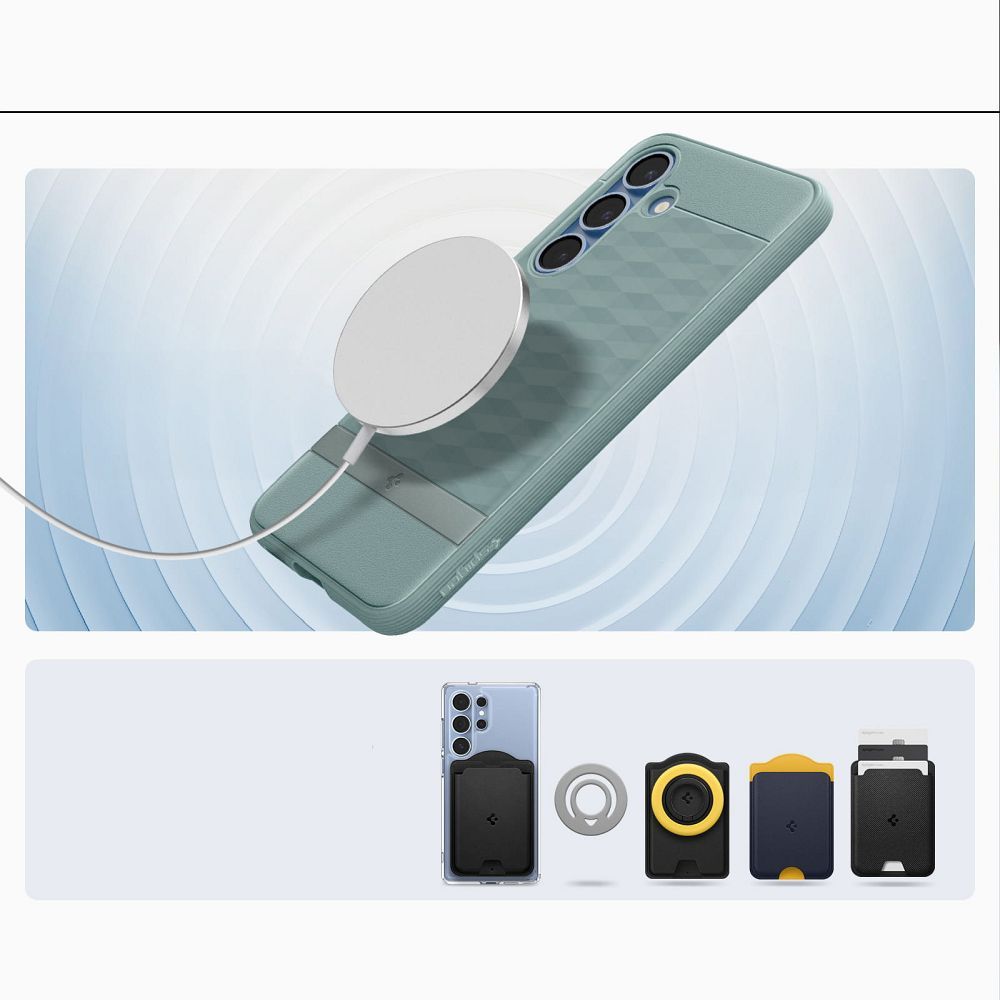 SPIGEN case PARALLAX MAG compatible with MagSafe for SAMSUNG S25 sage green