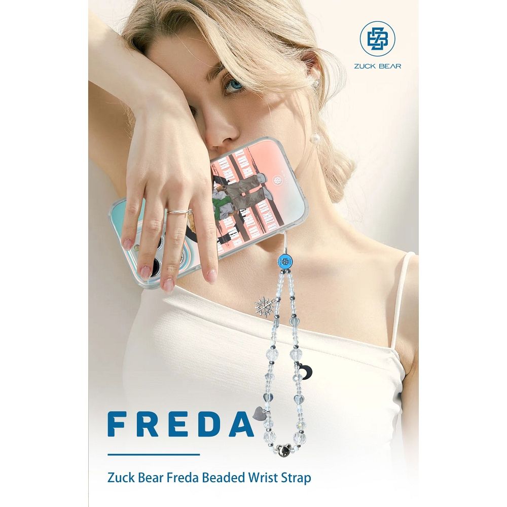 ZUCK BEAR wrist strap FREDA BEADED blue