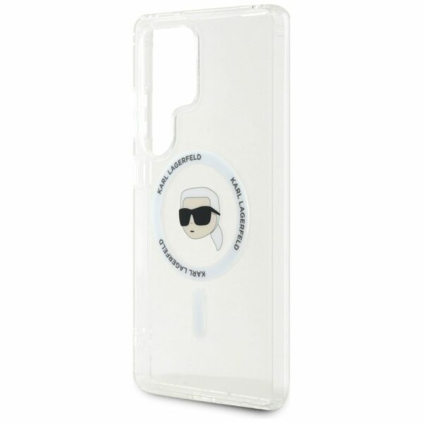 KARL LAGERFELD case for SAMSUNG S25 Ultra KLHMS25LHLSKIH (Magnetic IML Metal K. Heads) white