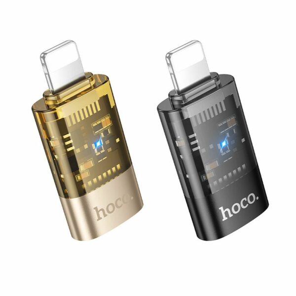 Αντάπτορας HOCO UA36A OTG Lightning σε Type C - Διαφανές Μαύρο