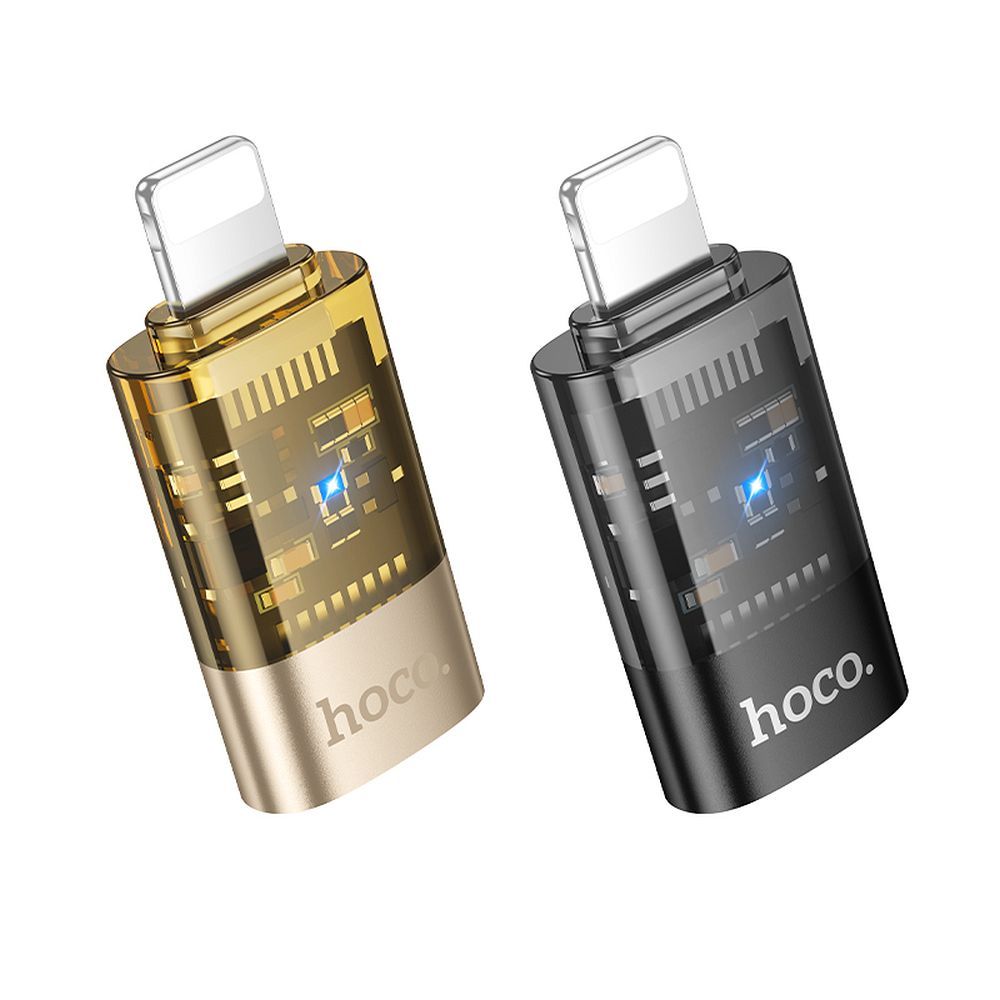 Αντάπτορας HOCO UA36A OTG Lightning σε Type C - Διαφανές Μαύρο