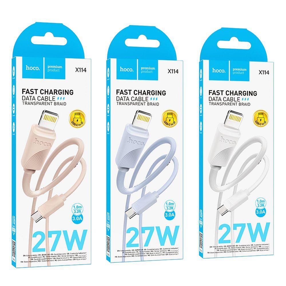 HOCO cable Type C to Lightning PD 27W X114 1 m white