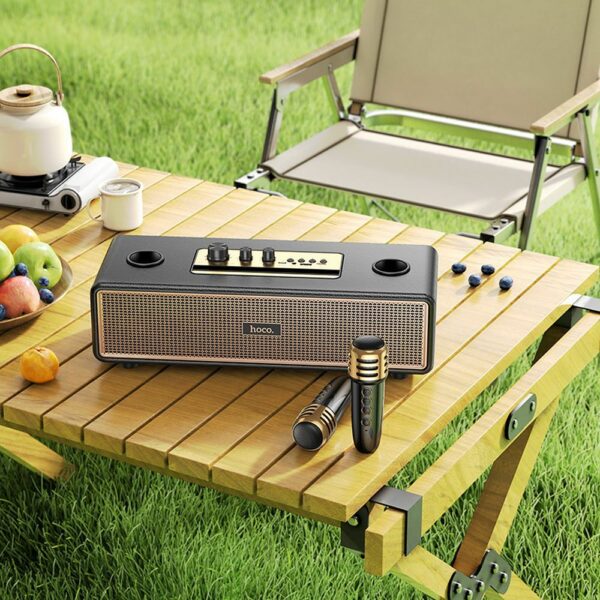 HOCO speaker bluetooth + 2 x wireless microphones BS63 black