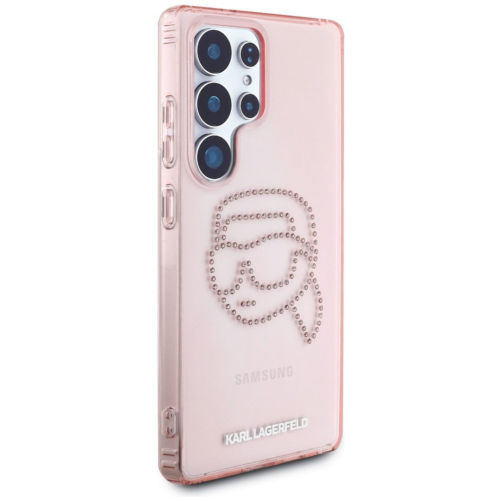 KARL LAGERFELD case for SAMSUNG S25 Ultra KLHCS25LHKHDCELP (IML Rhinestones K Head) pink