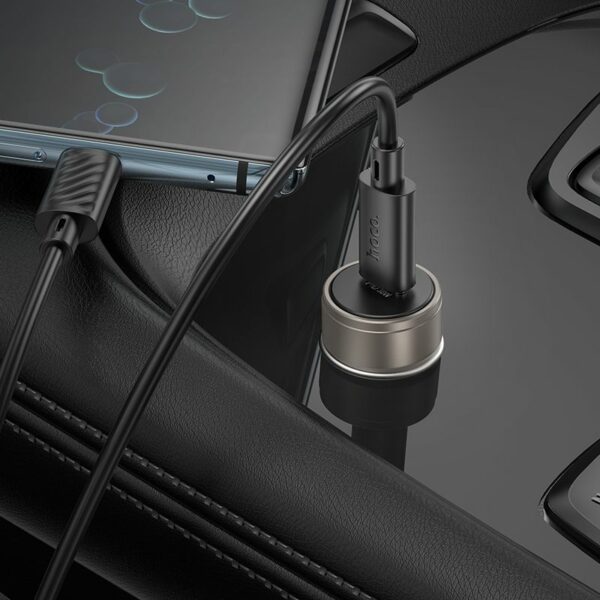 HOCO car charger Type C PD QC 30W Z57 metal gray