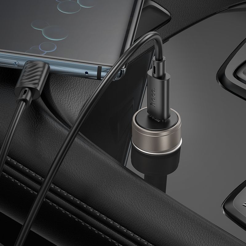 HOCO car charger Type C PD QC 30W Z57 metal gray