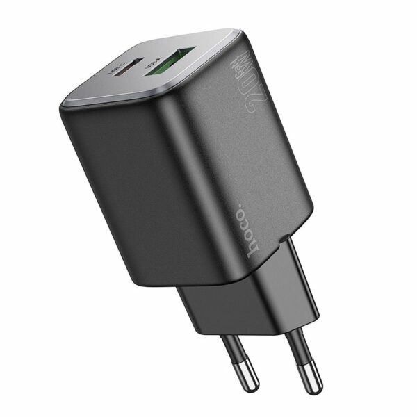 Φορτιστής HOCO USB A & Type C PD QC 3A 20W N41 Μαύρος - Γρήγορη Φόρτιση