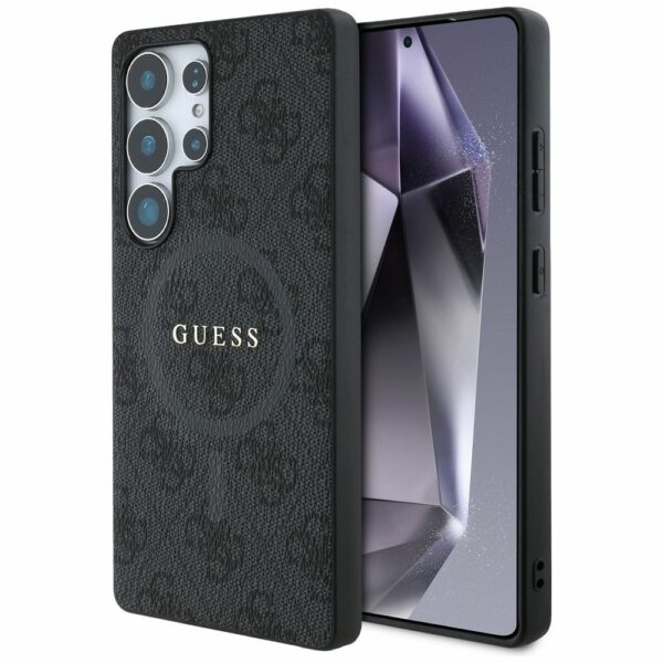 Θήκη Κινητού GUESS SAMSUNG S25 Ultra Μαύρη με Λογότυπο & Δαχτυλίδι
