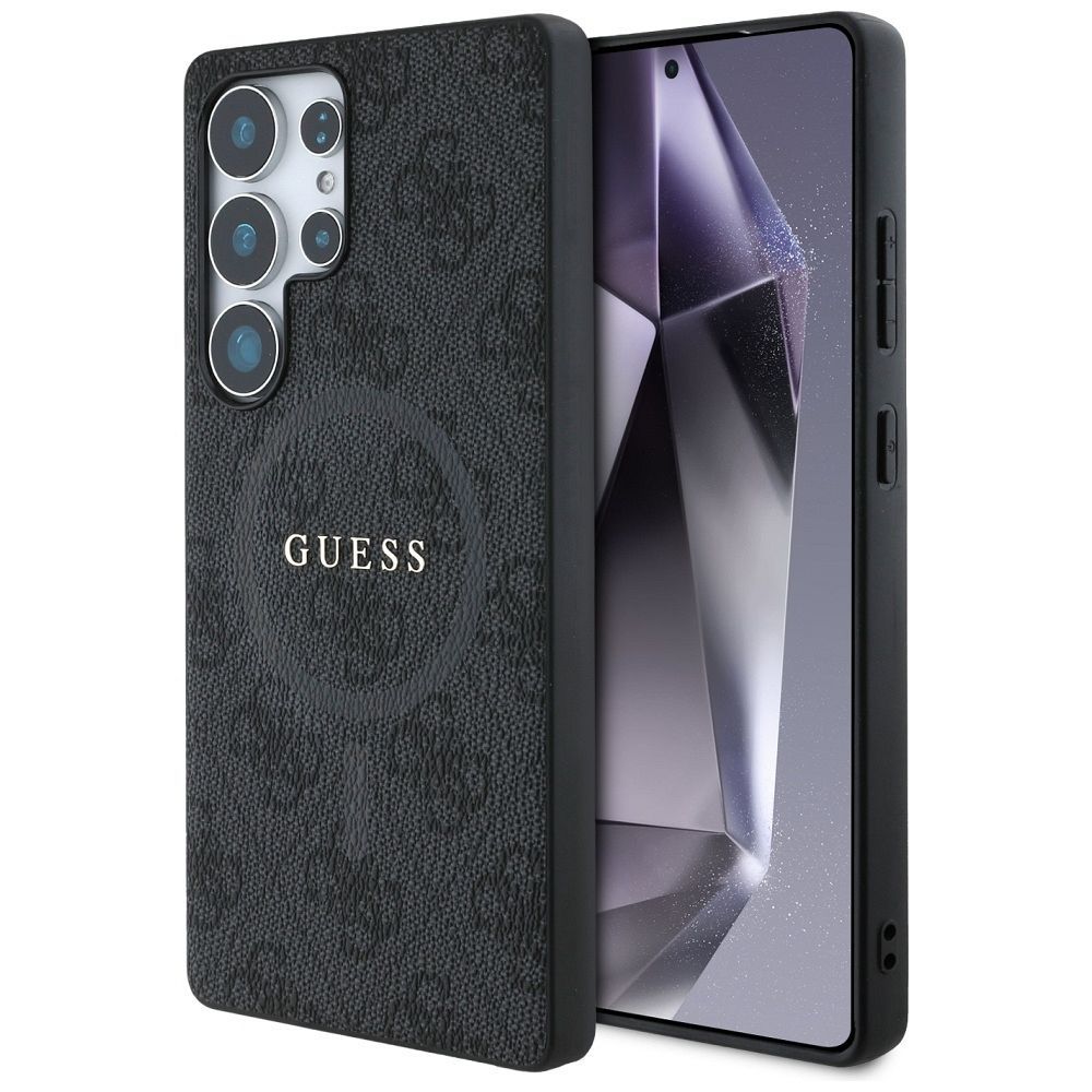 Θήκη Κινητού GUESS SAMSUNG S25 Ultra Μαύρη με Λογότυπο & Δαχτυλίδι