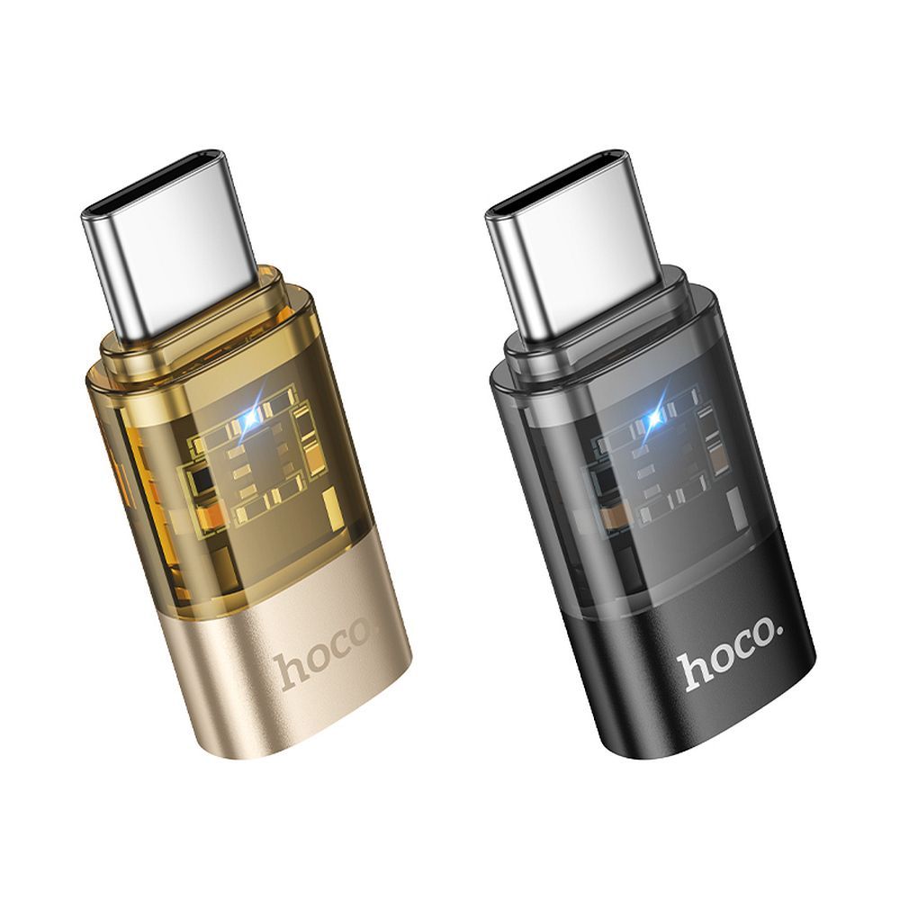 Αντάπτορας HOCO Type C σε Lightning UA36D Διάφανος Μαύρος - Φόρτιση & Μεταφορά Δεδομένων