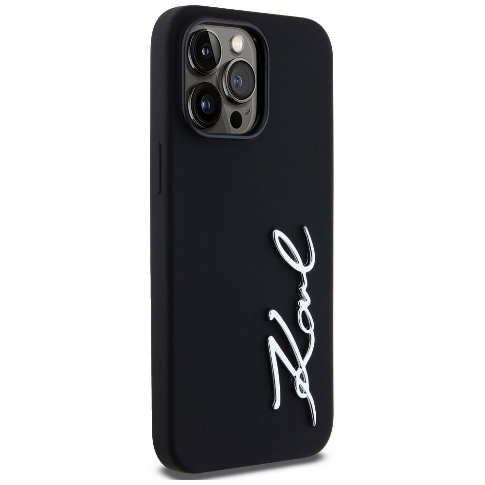KARL LAGERFELD case for IPHONE 14 Pro Max KLHCP14XSCMSMVK (Silicone Sign Metal Logo) black
