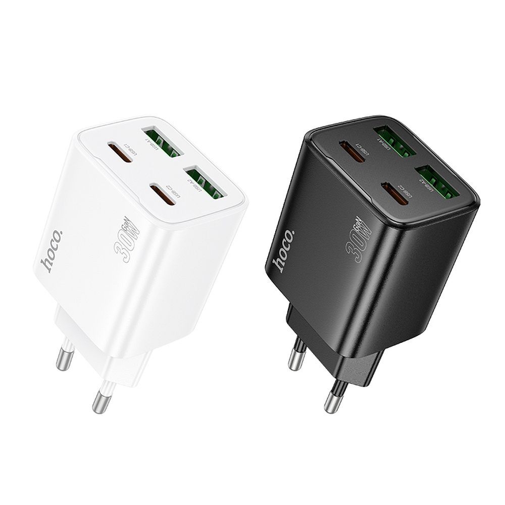 HOCO charger 2 x Type C + 2 x USB A PD QC3.0 3A 20W N56 white