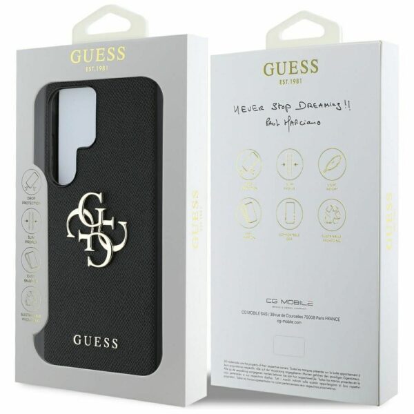 Θήκη Κινητού GUESS Samsung S25 Ultra PU Δερματίνη Μαύρη με Λογότυπο 4G