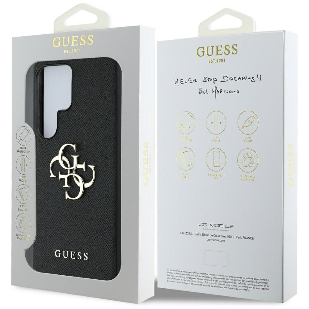Θήκη Κινητού GUESS Samsung S25 Ultra PU Δερματίνη Μαύρη με Λογότυπο 4G