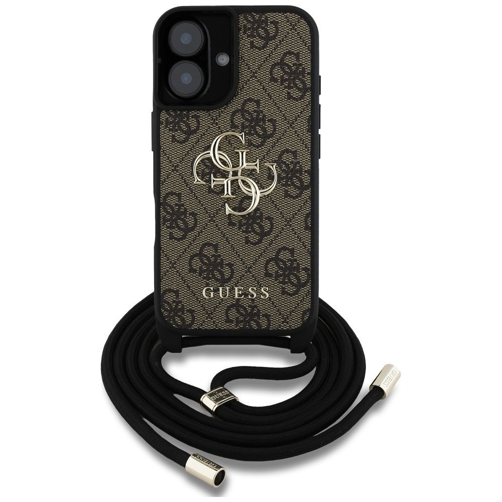GUESS case for IPHONE 16 GUHCP16SP4GMGCRW (CBDY PU 4G Big Logo W/Cord Strap) brown