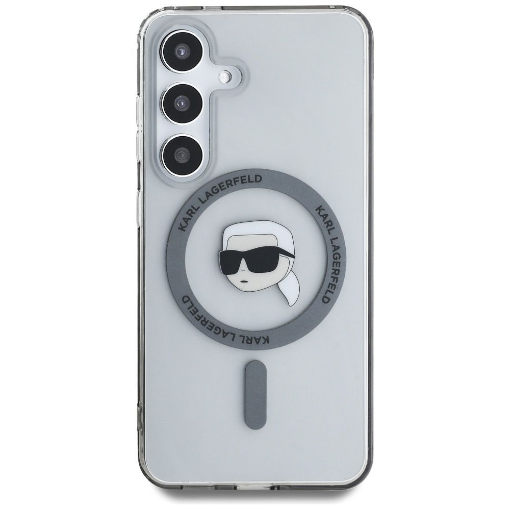 KARL LAGERFELD case for SAMSUNG S25 KLHMS25SHLSKIK (Magnetic IML Metal K. Heads) black
