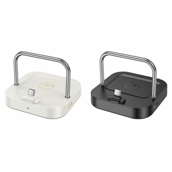HOCO desktop charger 2in1 Type C + wireless charging 5W PD QC 3A 30W CQ16B milky white