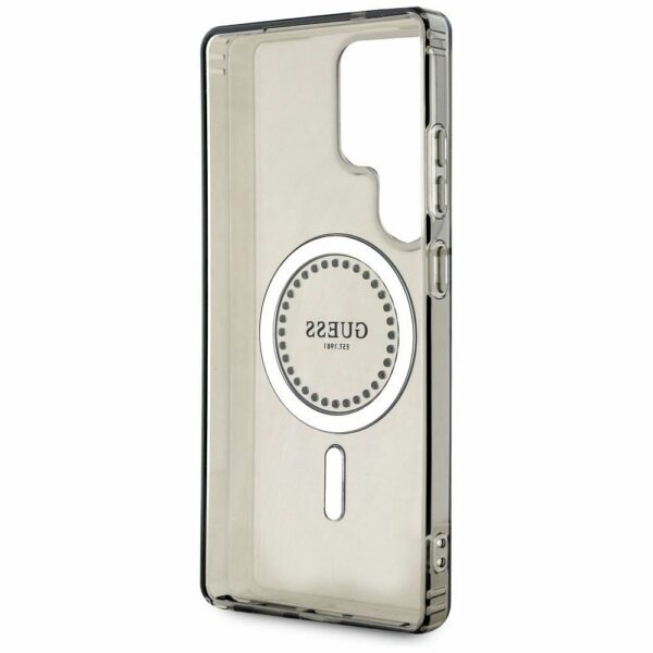 Θήκη Κινητού GUESS για Samsung S25 Ultra Μαύρη με Μαγνητικό Κούμπωμα & Στρας