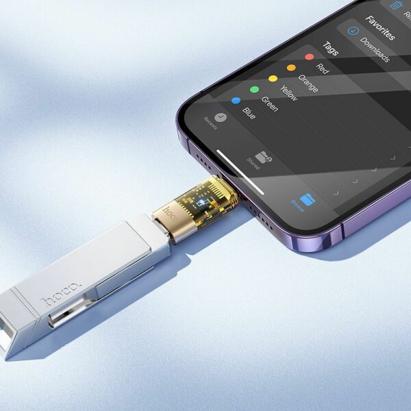 HOCO OTG Adapter Lightning σε Type-C UA36A Χρυσό Διάφανο