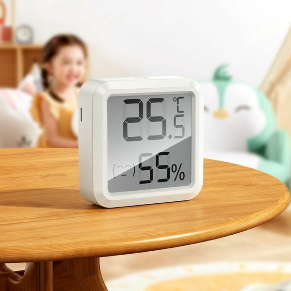 HOCO electronic clock with hygrothermometer HX40 white
