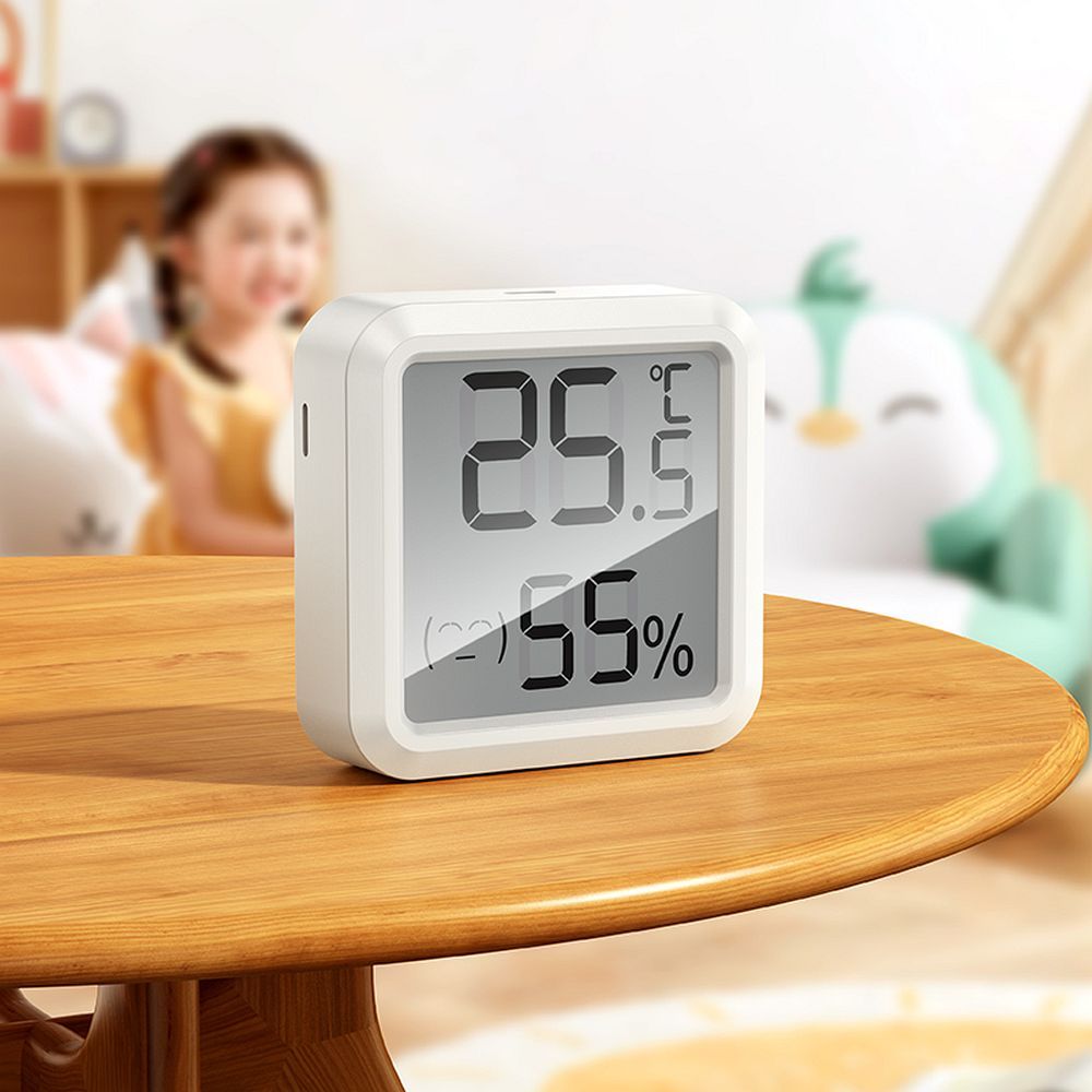 HOCO electronic clock with hygrothermometer HX40 white
