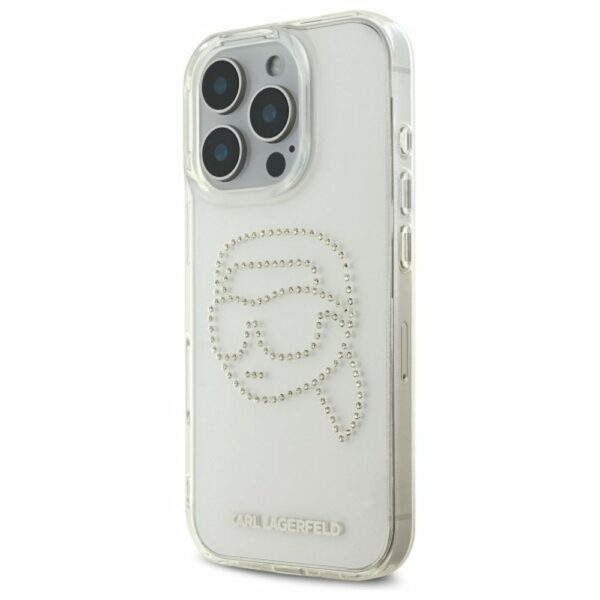 KARL LAGERFELD case for IPHONE 16 Pro KLHCP16LHKHDCELT (IML Rhinestones K Head) transparent