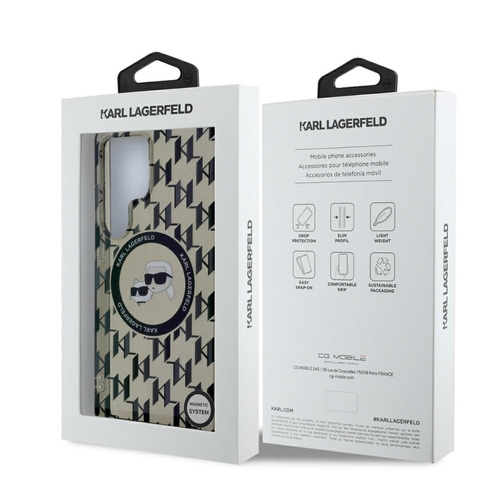 KARL LAGERFELD case for SAMSUNG S25 Ultra KLHMS25LHMCKMHK (Magnetic IML Metal Monogram KC Heads) black